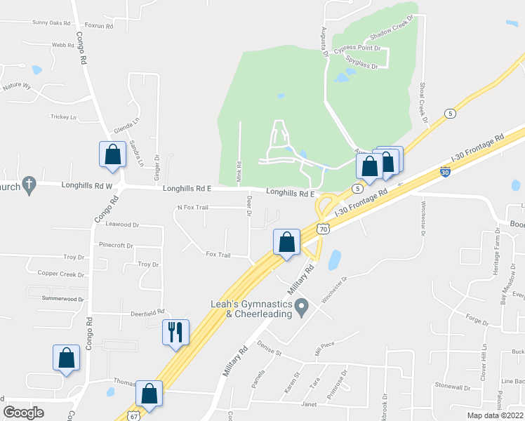 map of restaurants, bars, coffee shops, grocery stores, and more near 11 Dark Forest Place in Benton