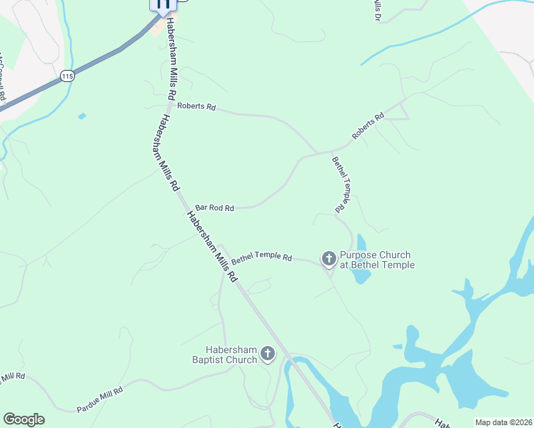 map of restaurants, bars, coffee shops, grocery stores, and more near 144-150 Bar Rod Road in Demorest