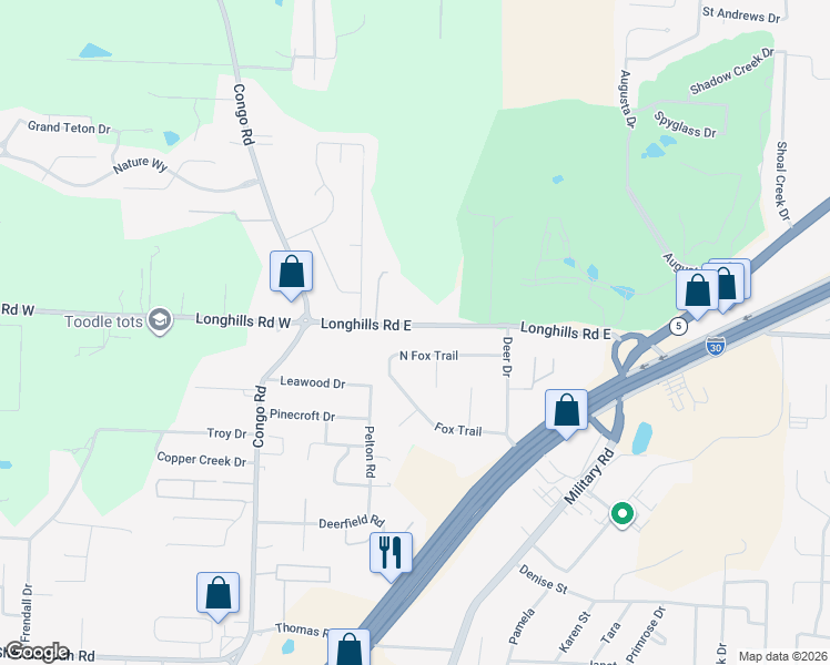map of restaurants, bars, coffee shops, grocery stores, and more near 1924 Longhills Road East in Benton