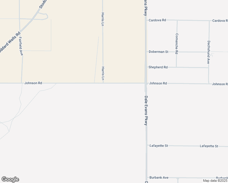 map of restaurants, bars, coffee shops, grocery stores, and more near Johnson Road in Apple Valley