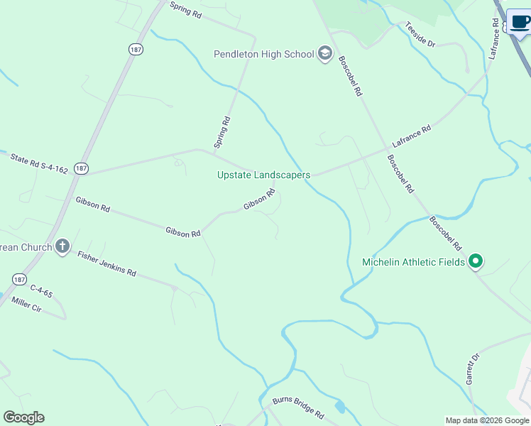 map of restaurants, bars, coffee shops, grocery stores, and more near 408 Gibson Road in Anderson