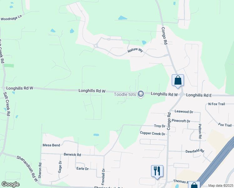map of restaurants, bars, coffee shops, grocery stores, and more near 935 Longhills Road West in Benton