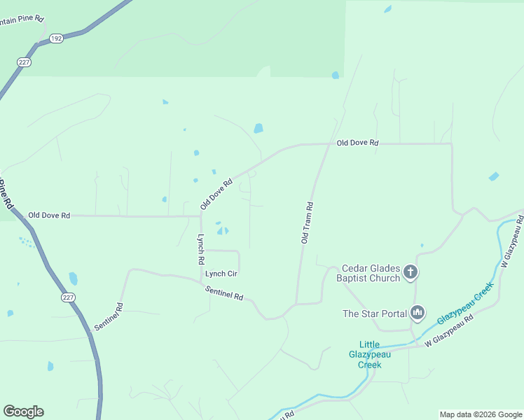 map of restaurants, bars, coffee shops, grocery stores, and more near 202 Redden Trail in Mountain Pine