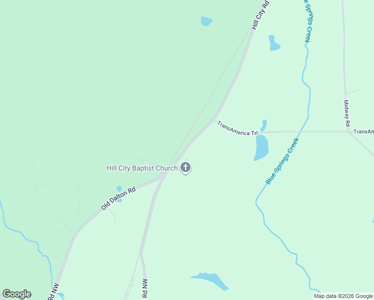 map of restaurants, bars, coffee shops, grocery stores, and more near 1477 Hill City Road Northwest in Resaca