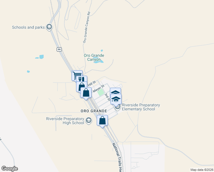 map of restaurants, bars, coffee shops, grocery stores, and more near 19102 4th Street in San Bernardino County