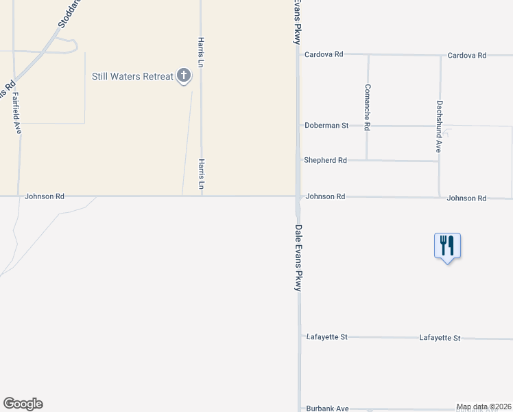 map of restaurants, bars, coffee shops, grocery stores, and more near 20741 Johnson Road in Apple Valley