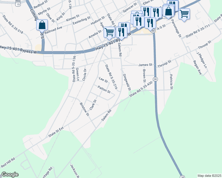 map of restaurants, bars, coffee shops, grocery stores, and more near 509 State Road S-35-216 in Bennettsville