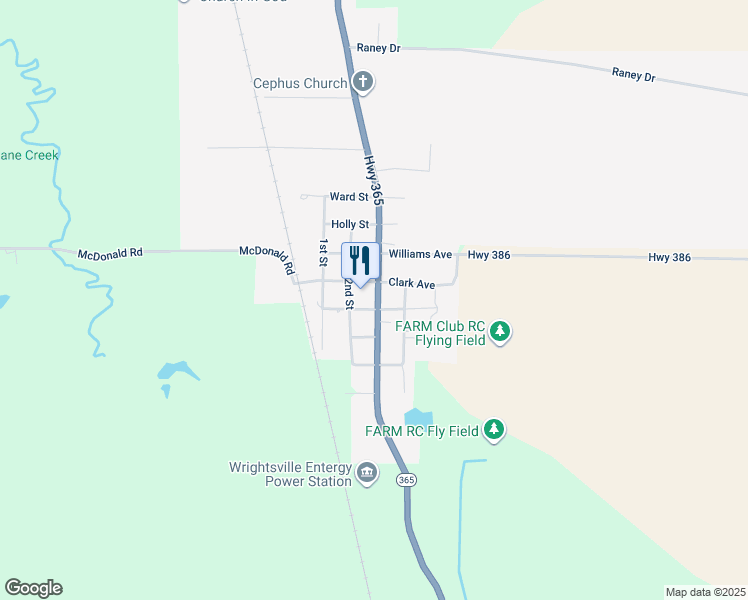 map of restaurants, bars, coffee shops, grocery stores, and more near 16318 Arkansas 365 in Little Rock