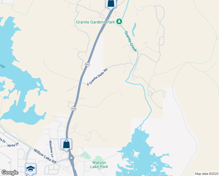 map of restaurants, bars, coffee shops, grocery stores, and more near 2575 East Gate Road in Prescott