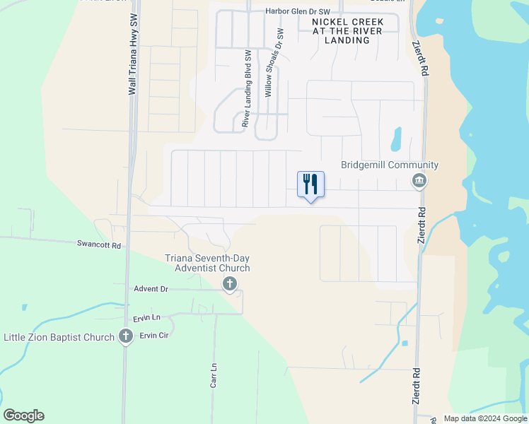 map of restaurants, bars, coffee shops, grocery stores, and more near 196 Harold Murphy Drive in Madison