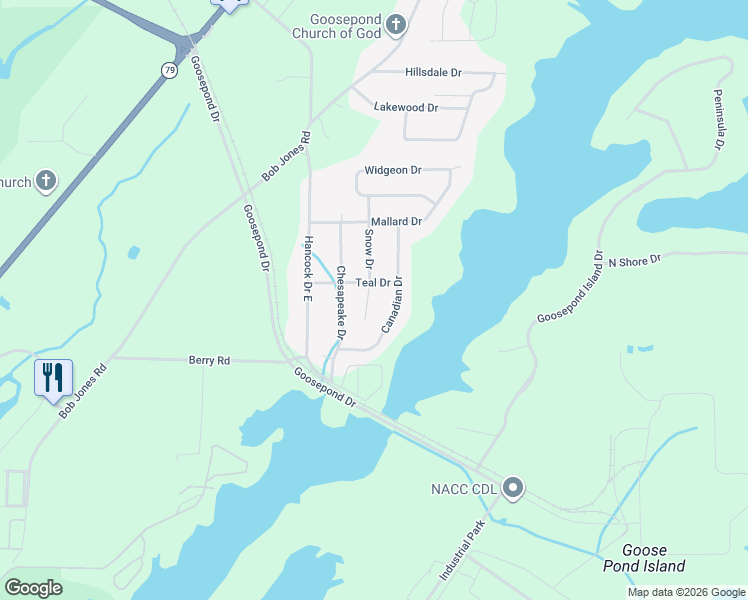 map of restaurants, bars, coffee shops, grocery stores, and more near 195 Canadian Drive in Scottsboro