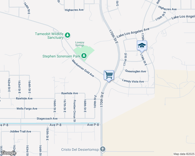 map of restaurants, bars, coffee shops, grocery stores, and more near in Lake Los Angeles