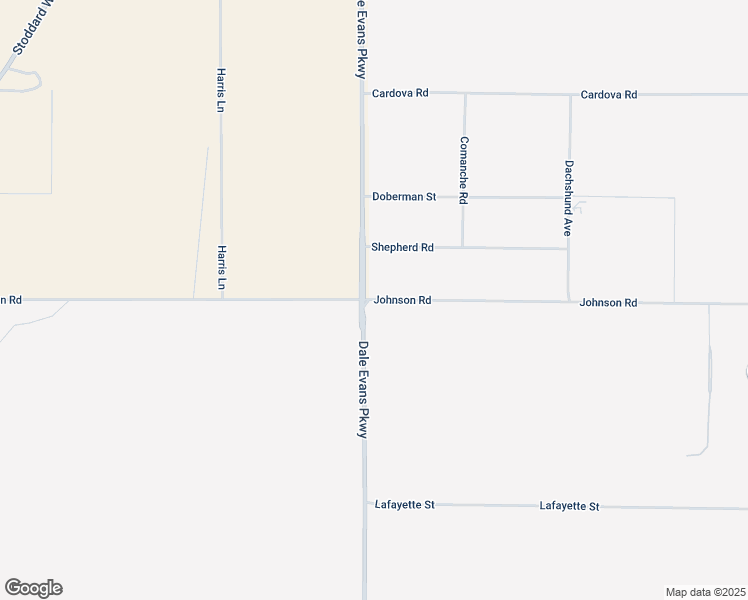 map of restaurants, bars, coffee shops, grocery stores, and more near Johnson Road in Apple Valley