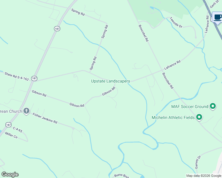 map of restaurants, bars, coffee shops, grocery stores, and more near 408 Gibson Road in Anderson