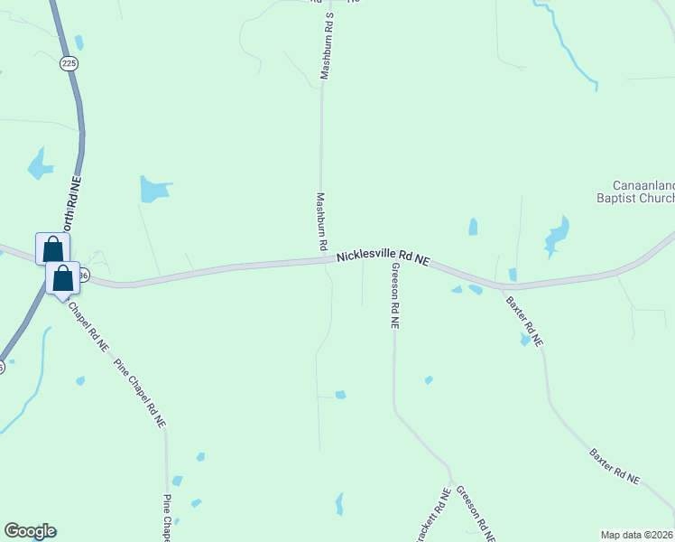 map of restaurants, bars, coffee shops, grocery stores, and more near 114 Brody Dr NE in Resaca