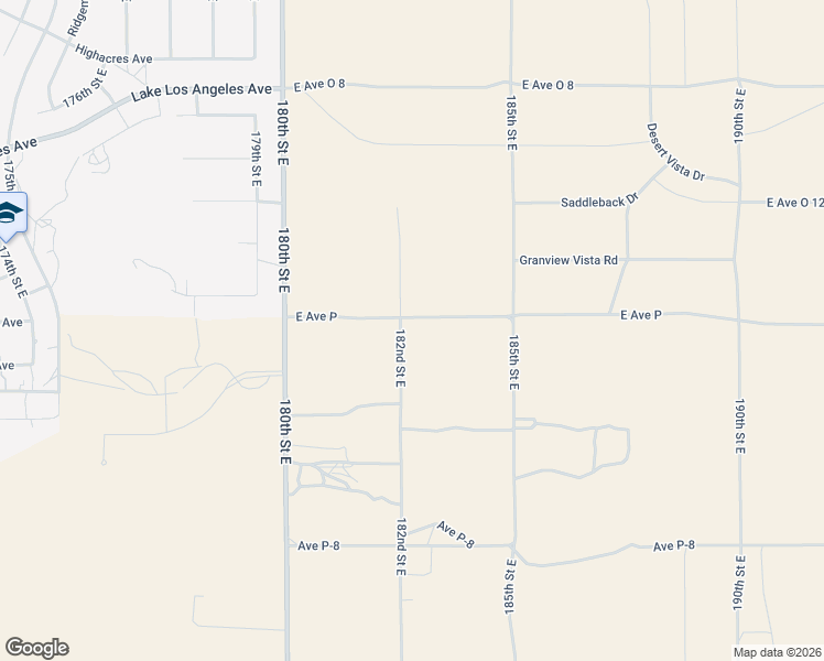 map of restaurants, bars, coffee shops, grocery stores, and more near 18200 East Avenue P in Lake Los Angeles