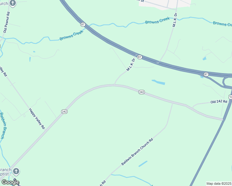 map of restaurants, bars, coffee shops, grocery stores, and more near North Carolina 242 in Elizabethtown
