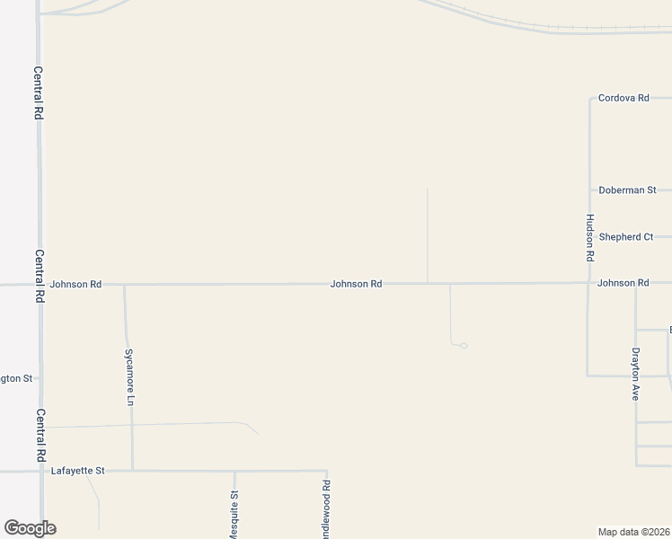 map of restaurants, bars, coffee shops, grocery stores, and more near Johnson Road in Apple Valley