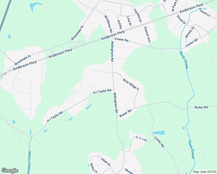 map of restaurants, bars, coffee shops, grocery stores, and more near 208 Willingham Road in Williamston