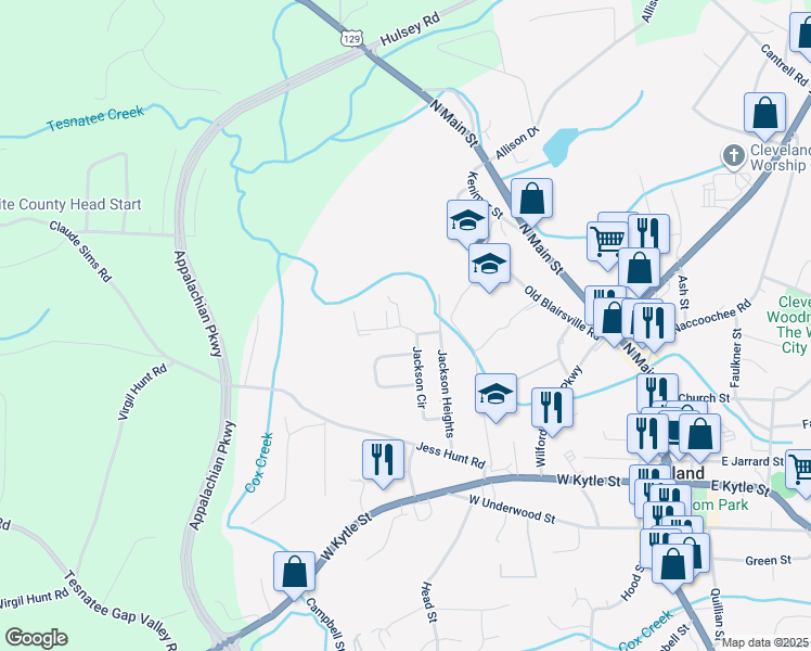 map of restaurants, bars, coffee shops, grocery stores, and more near 24 Wanda Street in Cleveland