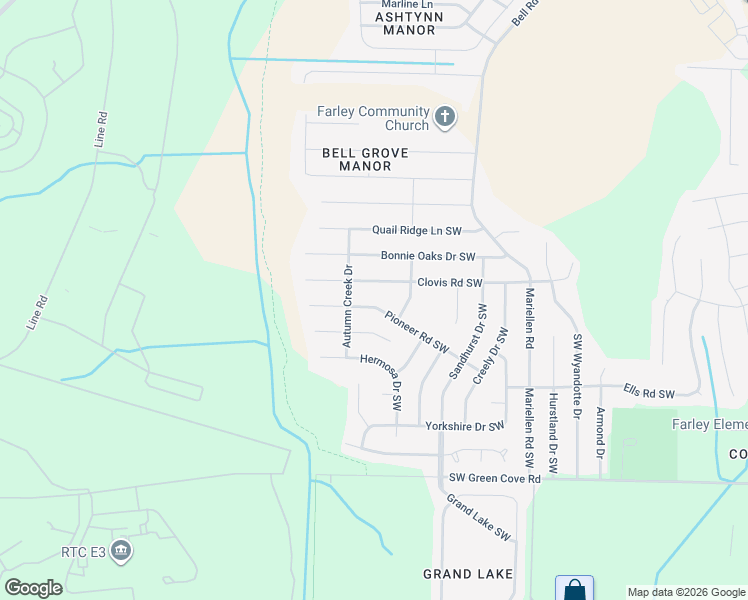 map of restaurants, bars, coffee shops, grocery stores, and more near 2538 Pioneer Road Southwest in Huntsville