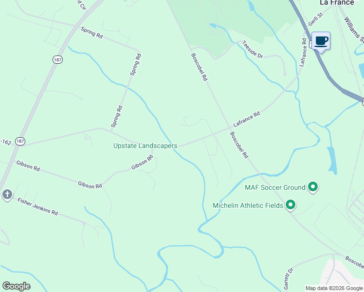 map of restaurants, bars, coffee shops, grocery stores, and more near 421 Lafrance Road in Anderson