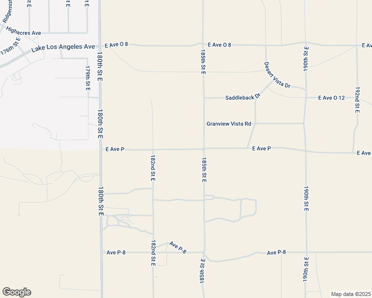 map of restaurants, bars, coffee shops, grocery stores, and more near East Avenue P in Los Angeles County