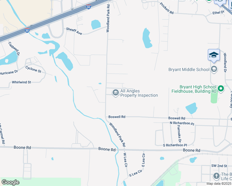 map of restaurants, bars, coffee shops, grocery stores, and more near 1402 Rodeo Drive in Bryant