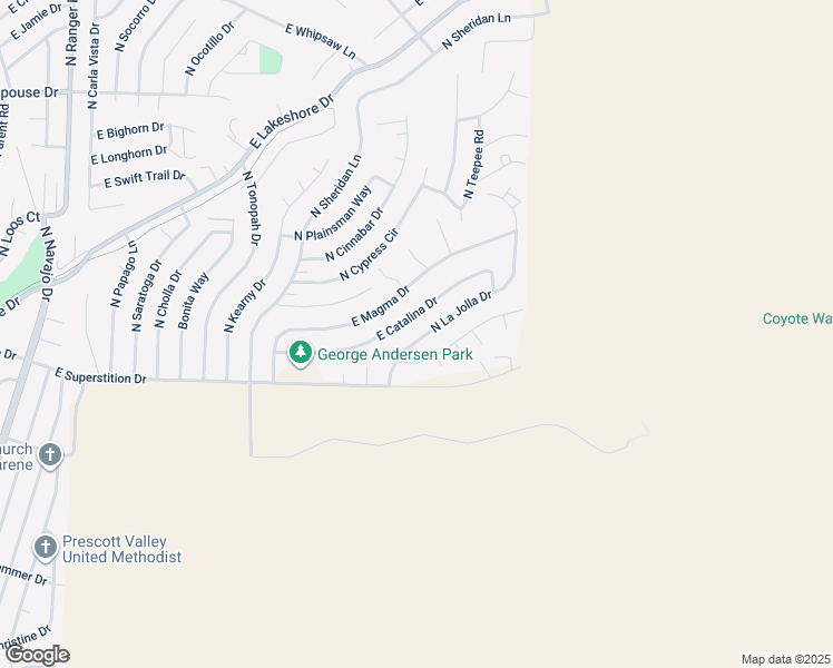 map of restaurants, bars, coffee shops, grocery stores, and more near 4106 North La Jolla Drive in Prescott Valley