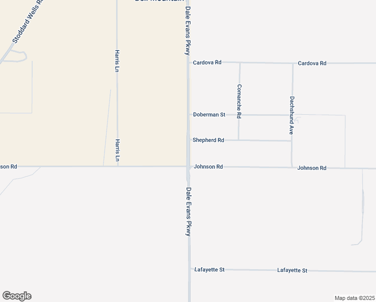 map of restaurants, bars, coffee shops, grocery stores, and more near Bell Mountain Road in Apple Valley