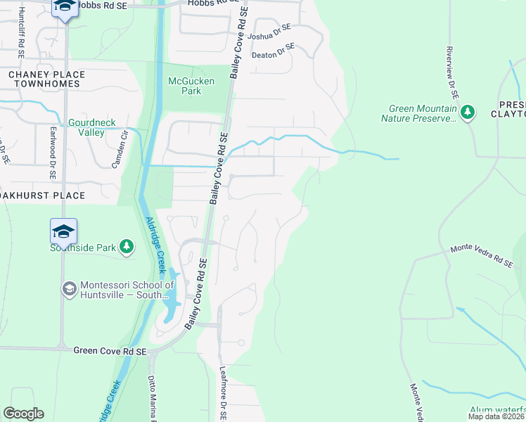 map of restaurants, bars, coffee shops, grocery stores, and more near 14097 Carlisle Drive Southeast in Huntsville
