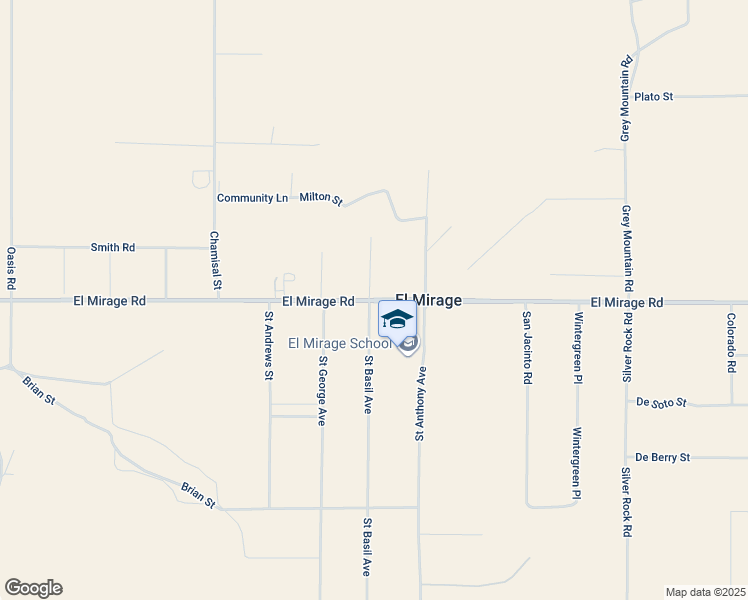 map of restaurants, bars, coffee shops, grocery stores, and more near Saint Basil Avenue in San Bernardino County