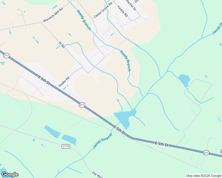 map of restaurants, bars, coffee shops, grocery stores, and more near 374 Snake Road in Lumberton
