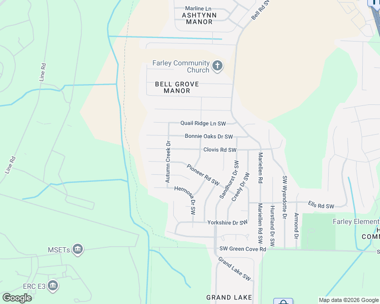 map of restaurants, bars, coffee shops, grocery stores, and more near 2538 Pioneer Road Southwest in Huntsville