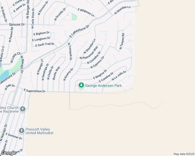map of restaurants, bars, coffee shops, grocery stores, and more near 9651 East Catalina Drive in Prescott Valley