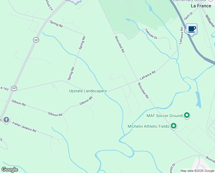 map of restaurants, bars, coffee shops, grocery stores, and more near 421 Lafrance Road in Anderson