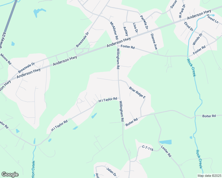 map of restaurants, bars, coffee shops, grocery stores, and more near 208 Willingham Road in Williamston