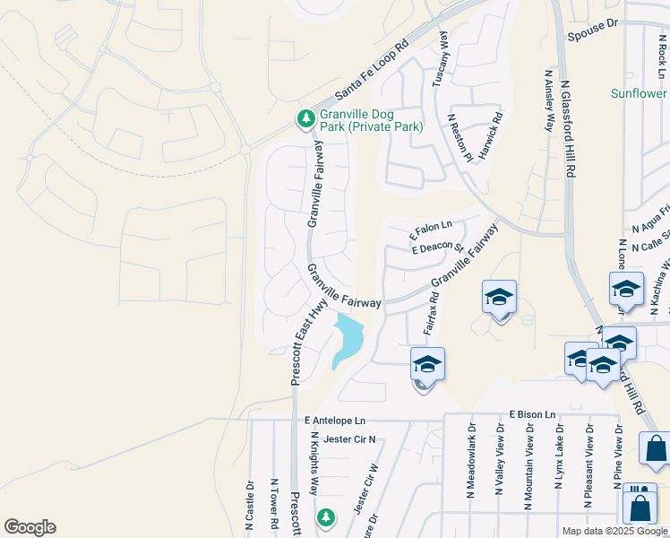 map of restaurants, bars, coffee shops, grocery stores, and more near 6225 Dutton Drive in Prescott Valley