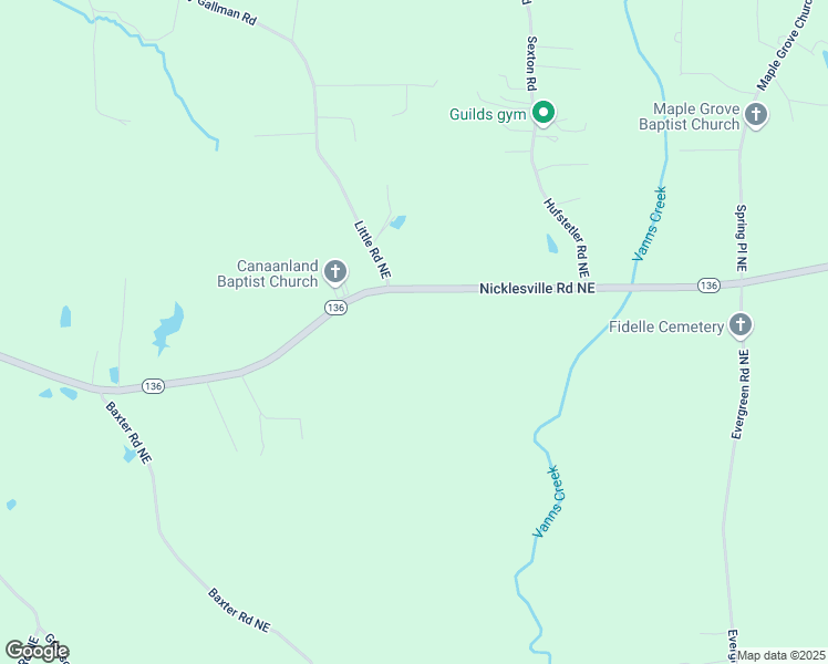 map of restaurants, bars, coffee shops, grocery stores, and more near 4189 Nicklesville Road Northeast in Resaca