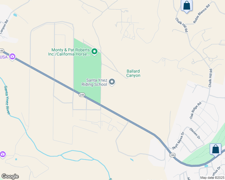 map of restaurants, bars, coffee shops, grocery stores, and more near 959 East Highway 246 in Solvang