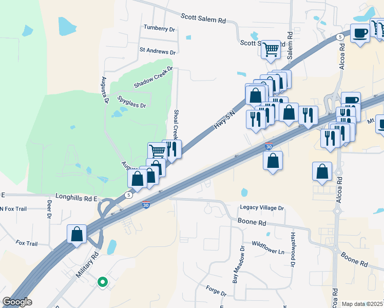 map of restaurants, bars, coffee shops, grocery stores, and more near 610 Arkansas 5 in Benton