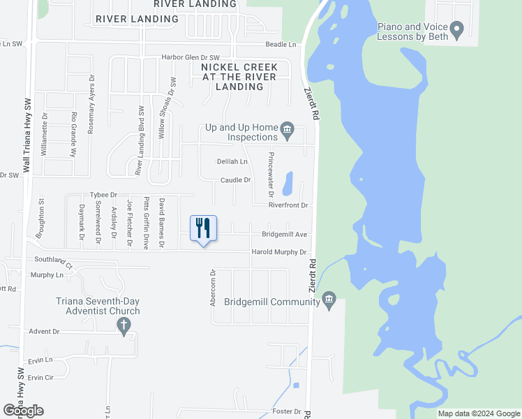 map of restaurants, bars, coffee shops, grocery stores, and more near 136 Riverfront Drive in Madison