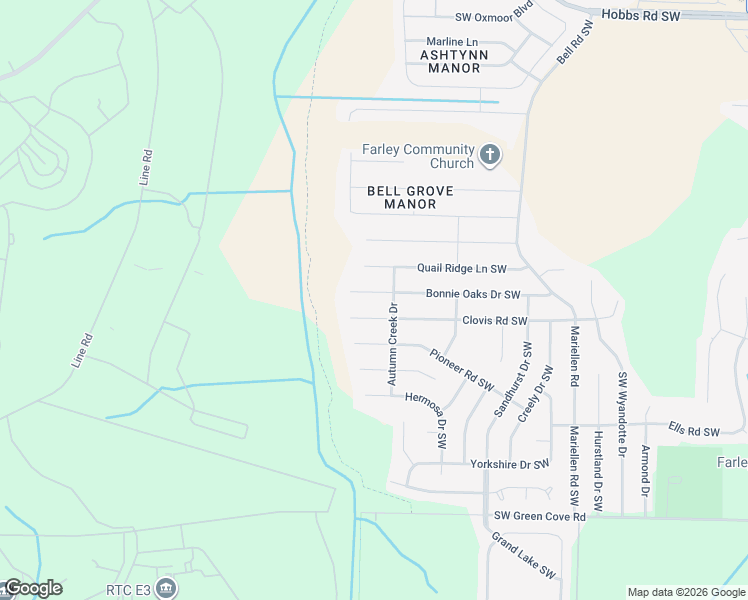 map of restaurants, bars, coffee shops, grocery stores, and more near 2601 Bonnie Oaks Drive Southwest in Huntsville