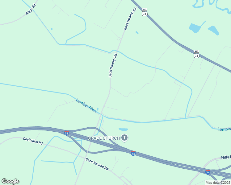 map of restaurants, bars, coffee shops, grocery stores, and more near 703 Back Swamp Road in Lumberton