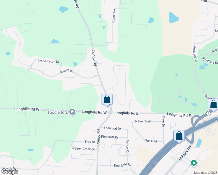 map of restaurants, bars, coffee shops, grocery stores, and more near 1610 Glenda Lane in Benton