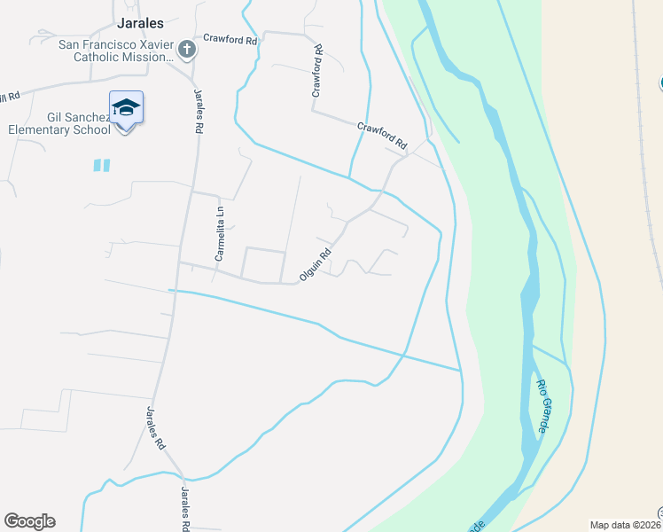 map of restaurants, bars, coffee shops, grocery stores, and more near 39 Olguin Road in Jarales
