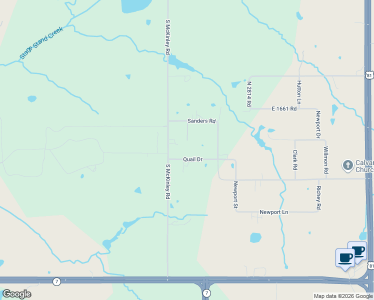 map of restaurants, bars, coffee shops, grocery stores, and more near 1913 Quail Road in Marlow