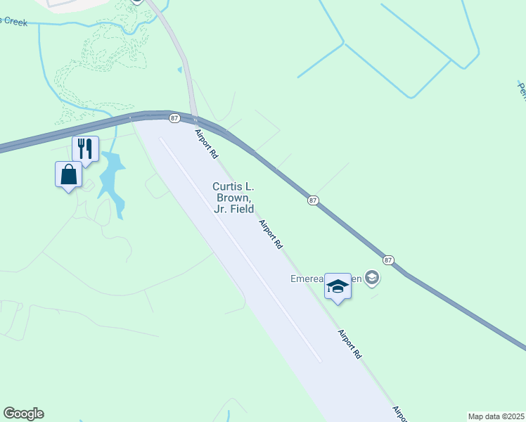 map of restaurants, bars, coffee shops, grocery stores, and more near 605 Airport Road in Elizabethtown
