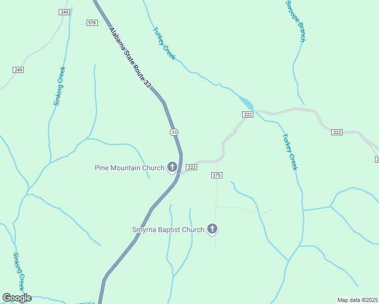 map of restaurants, bars, coffee shops, grocery stores, and more near 67 County Road 222 in Moulton