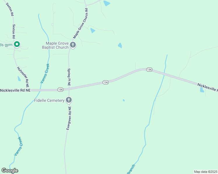 map of restaurants, bars, coffee shops, grocery stores, and more near 4765 Nicklesville Road Northeast in Resaca